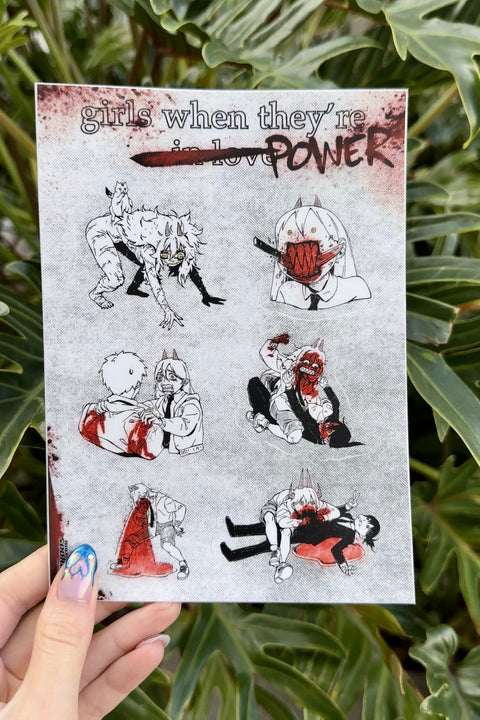 GIRLS WHEN THEY'RE POWER (Chainsaw Man) STICKERPACK-PRINT