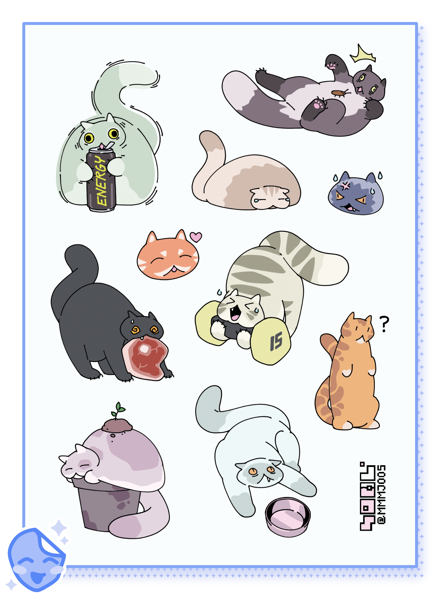 SQUISHY CATS - Originals | Sticker Sheet [5x7 IN]